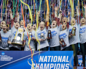 Oklahoma celebrating it’s 2017 NCAA championship title