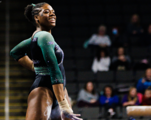 MSU's Gabrielle Stephen competes on floor at Elevate the Stage Toledo.
