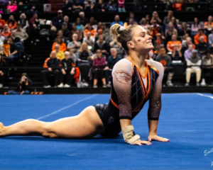Oregon State's Madi Dagen performs on the floor exercise