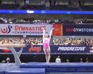Ciena Alipio competes at the 2021 USA Gymnastics national championships