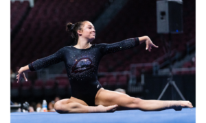 Emma Ingrassia does choreography during her floor routine