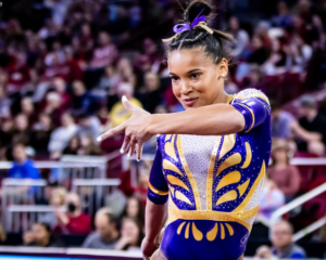 Haleigh Bryant competes on floor for LSU.