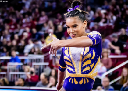 Haleigh Bryant competes on floor for LSU.