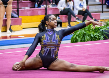 Morgan Price competes on floor for Fisk