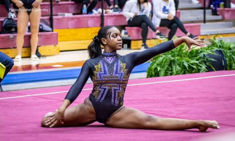Morgan Price competes on floor for Fisk