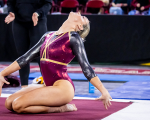 Arizona State gymnast Hannah Scharf performs on floor