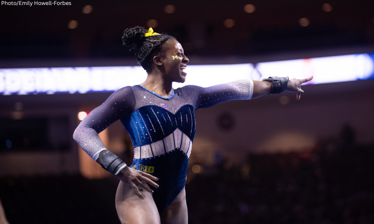 Gabby Wilson competes for Michigan.