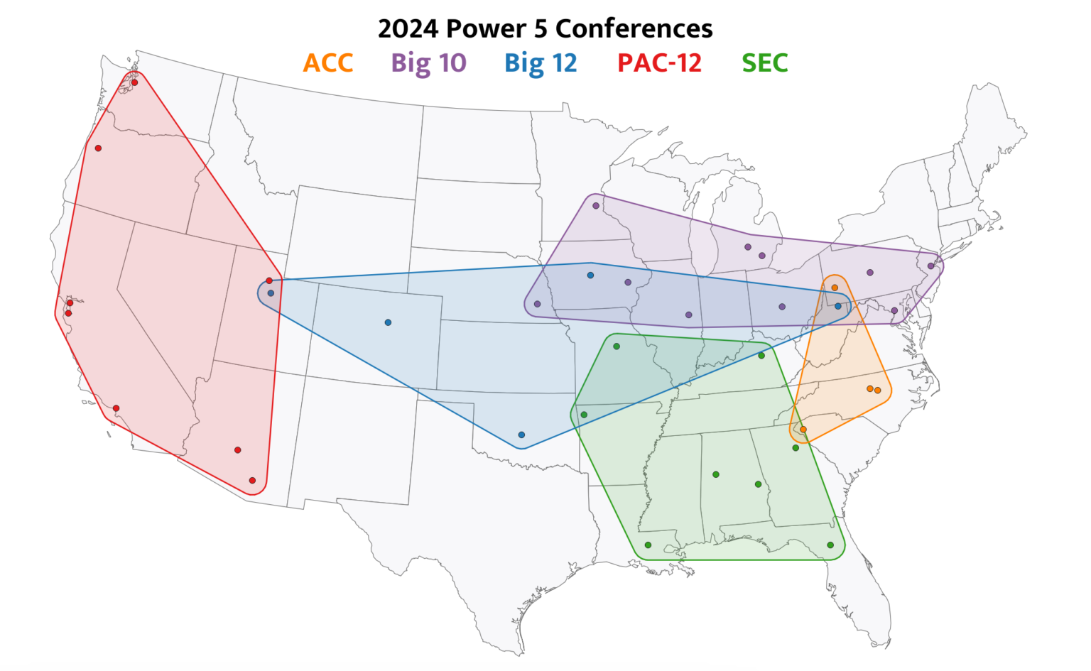 Visualizing Conference Realignments for the 2025 Season College Gym News