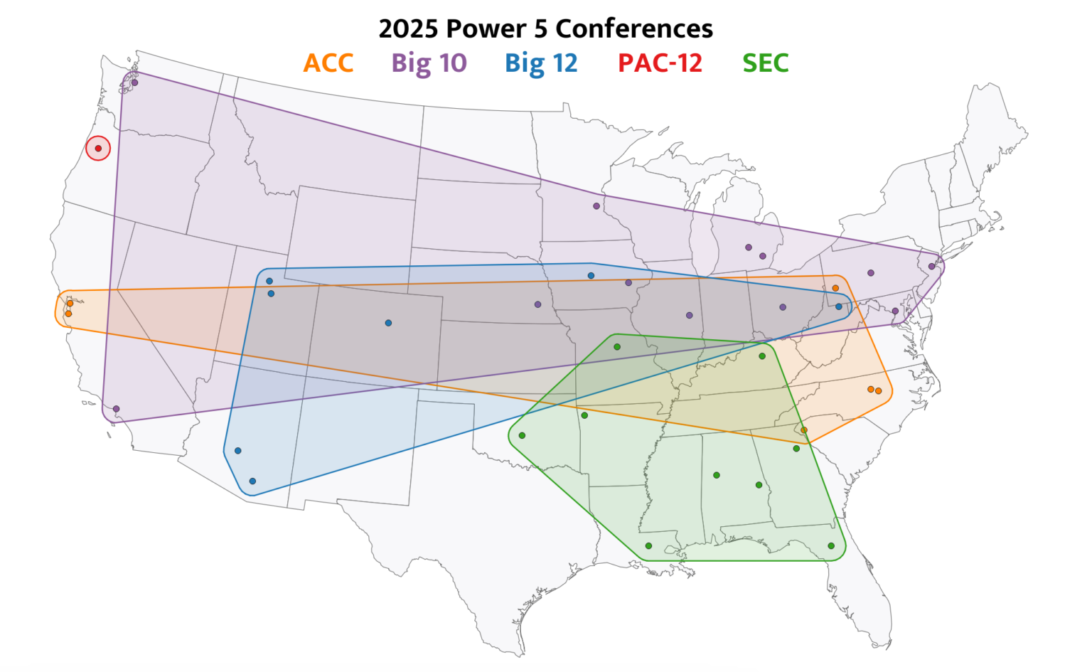 Visualizing Conference Realignments for the 2025 Season College Gym News