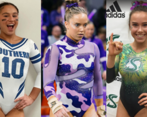 scsu jersey leotard, clemson cow leotard, sac state tie dye leotard