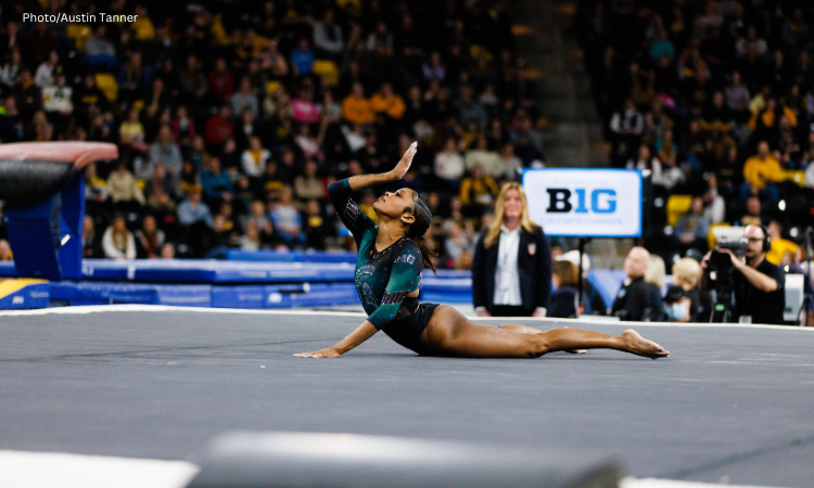 Nikki Smith posing on floor