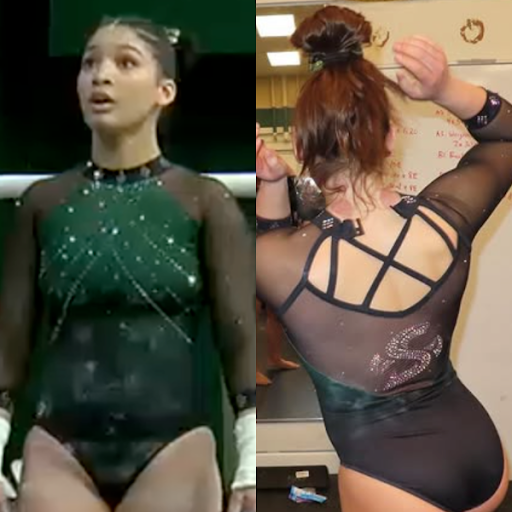 Sacramento State in navy blue and black ombre, with a mesh back with black straps and diagonal sparkle design