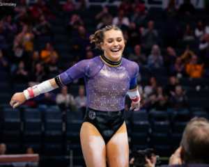 Lexi Zeiss on floor for LSU