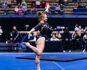 Caitlin McWilliams doing floor choreography