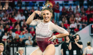 Danielle Sievers Oklahoma pointing doing floor choreography