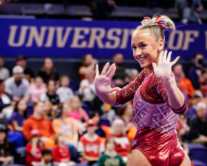 Audrey Davis competes for Oklahoma.