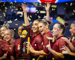 Oklahoma celebrates under confetti after winning the 2025 National Champinships