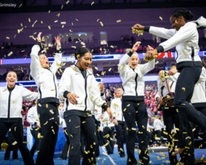 Missouri celebrating nationals with confetti