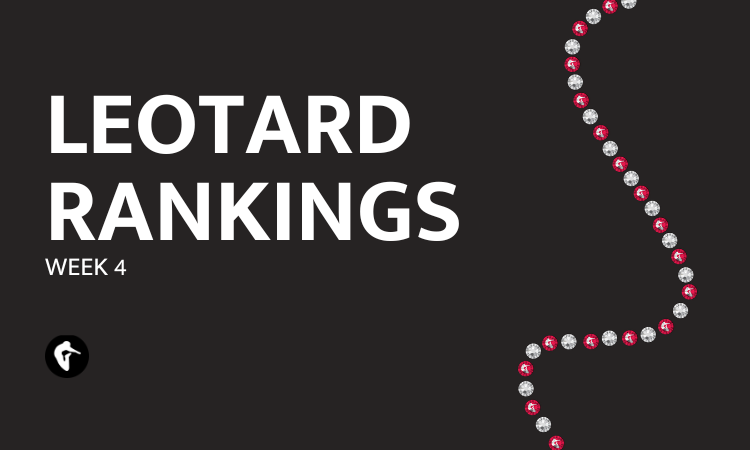 "Leotard Rankings: Week 4" on dark background with CGN logo design